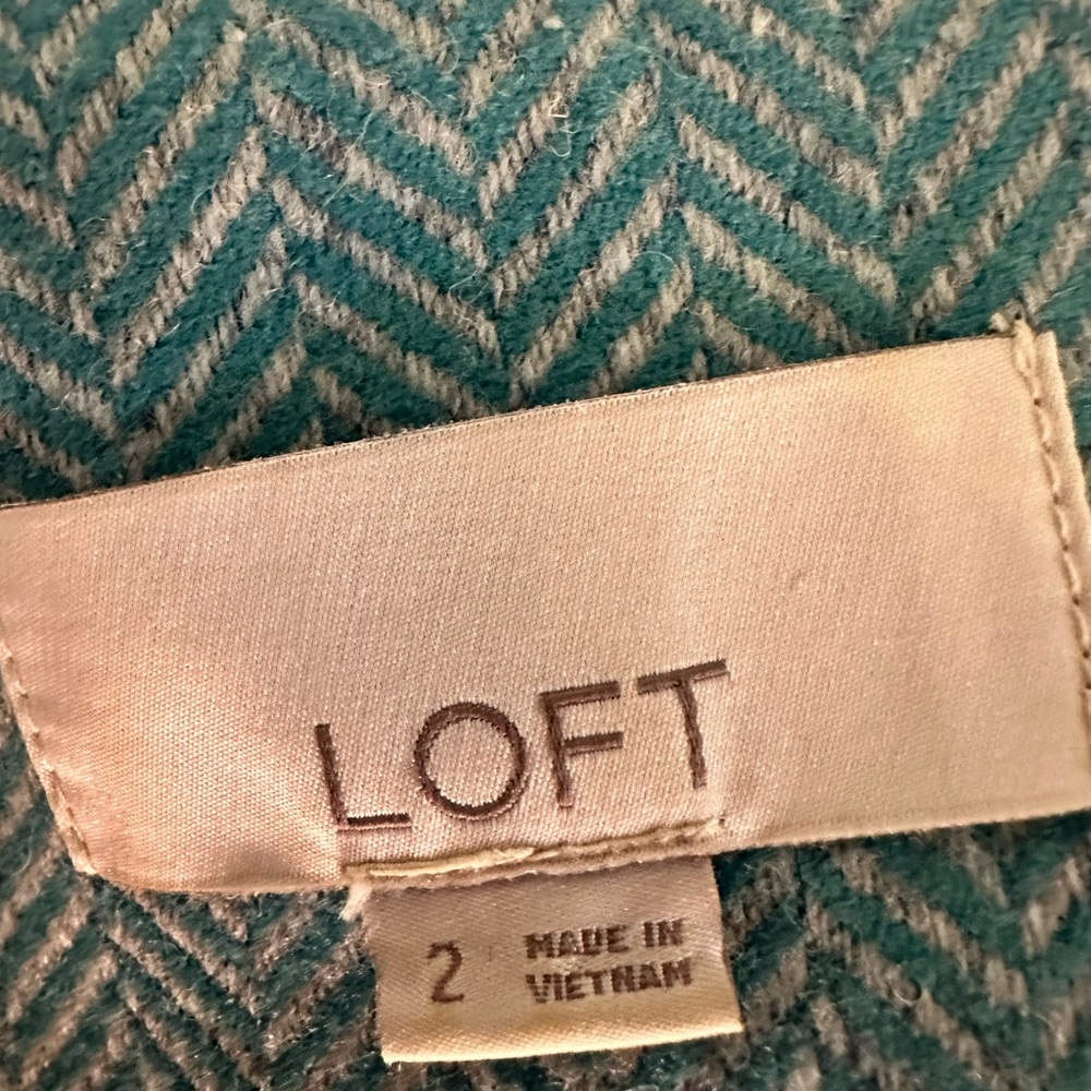 LOFT Blazer teal and grey size 2 - Picture 7 of 8